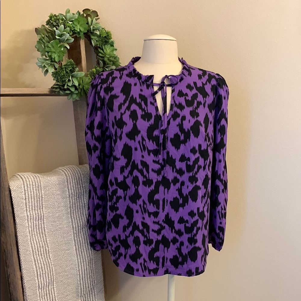 SHEIN purple & black blouse